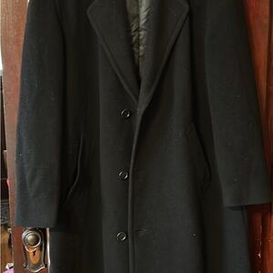 Hugo Boss Black Trench Coat 100% Virgin Wool-Blend Tailored